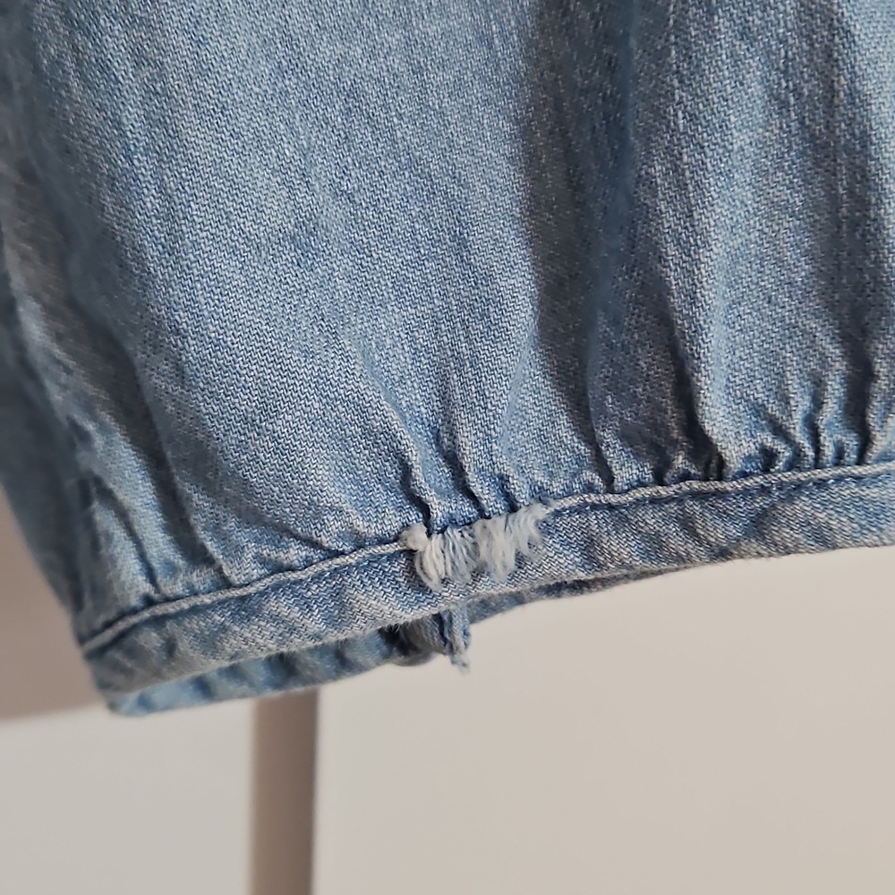 Old Navy Womens M Petite Light Blue Denim Jumpsuit - Picture 3 of 8